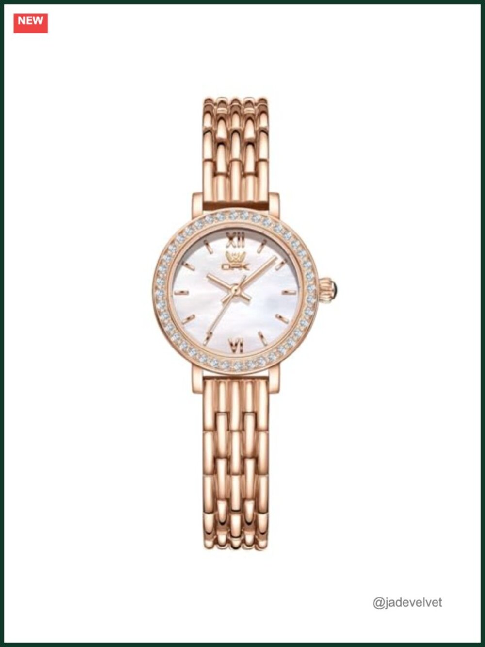 Luxury Women's Diamond Bracelet Watch Waterproof Mother of Pearl Dial